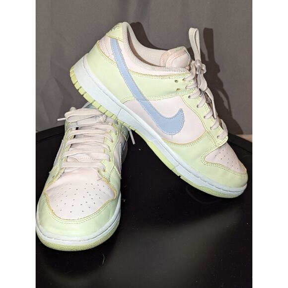 Nike Shoes Women's 7.5 Dunk Low Ghost Light Soft Pink Lime Ice White Sneakers - Picture 5 of 9